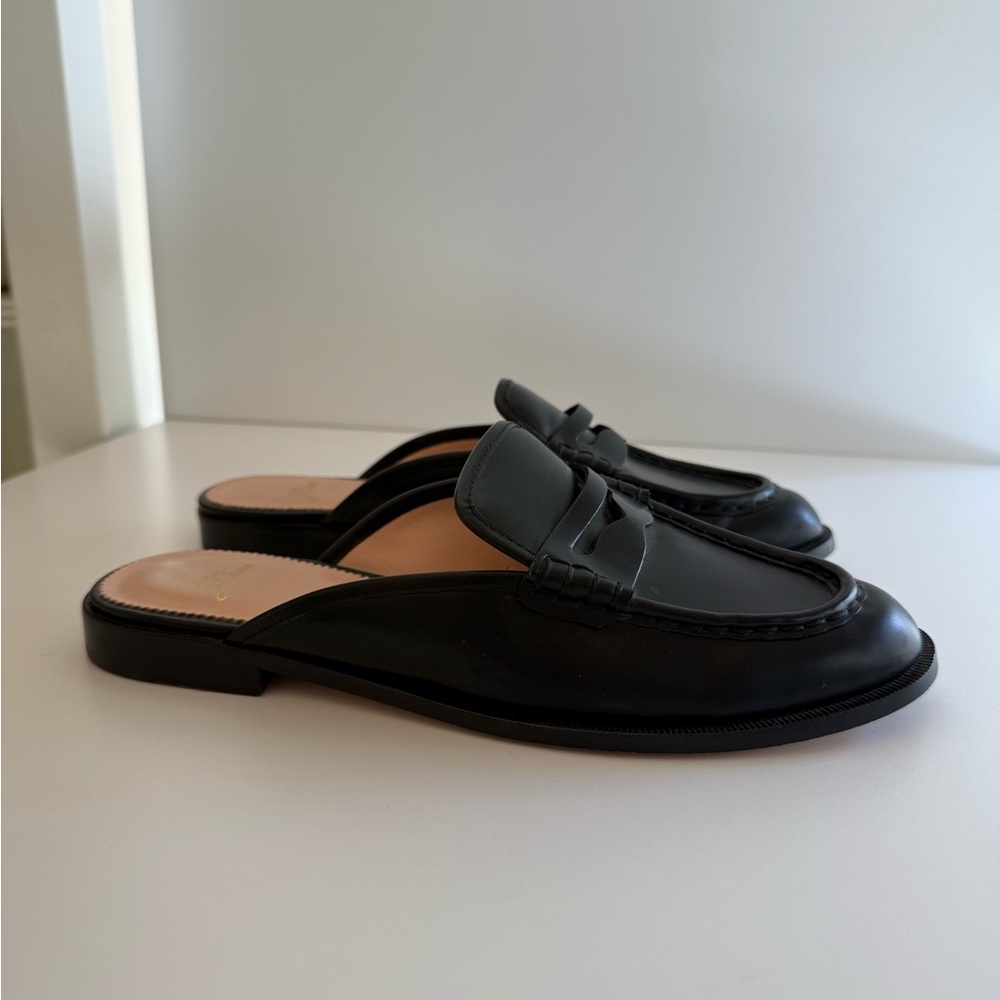J. Crew Classic Loafer Mule in Spazzolato Leather